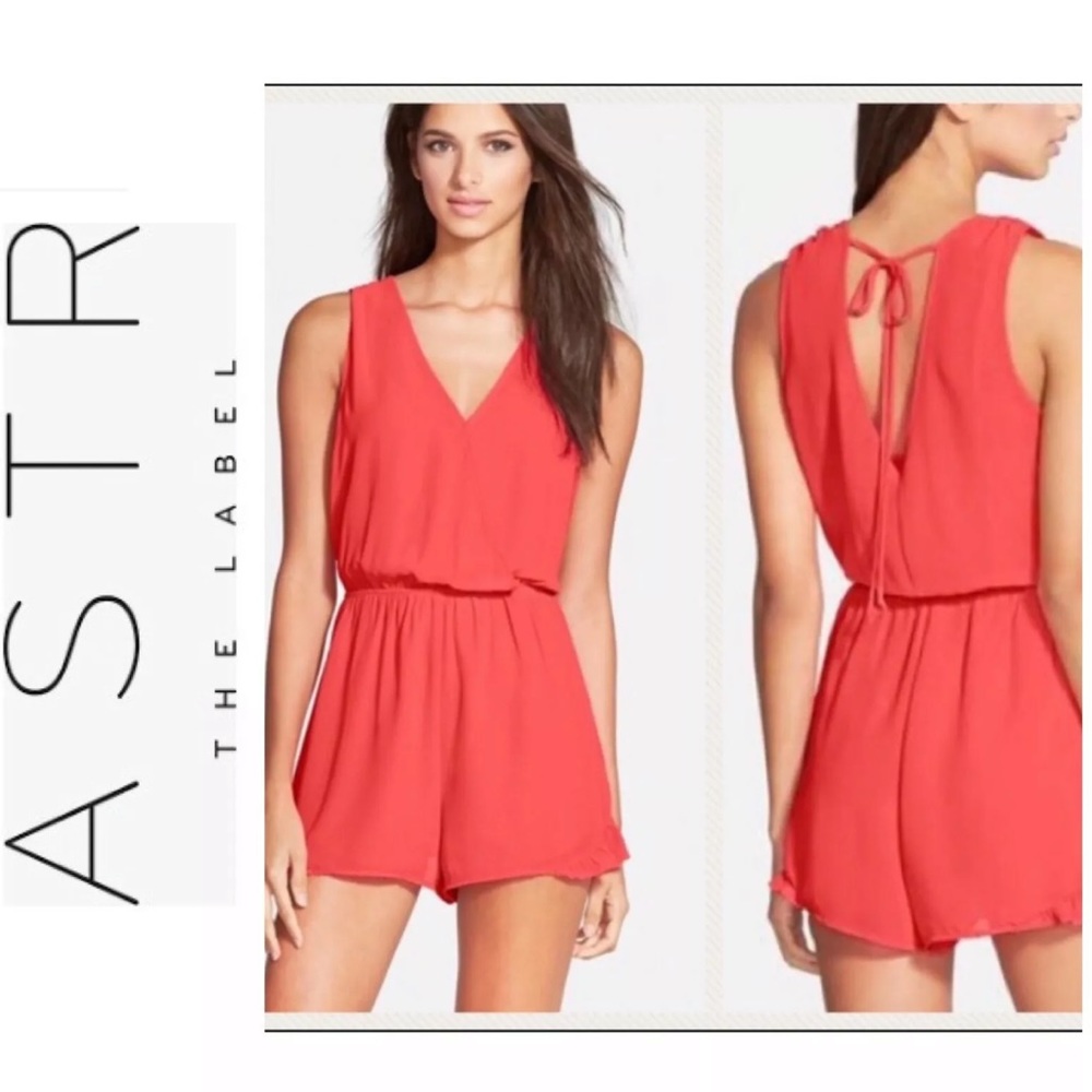 ASTR The Label Surplice Wrap Romper